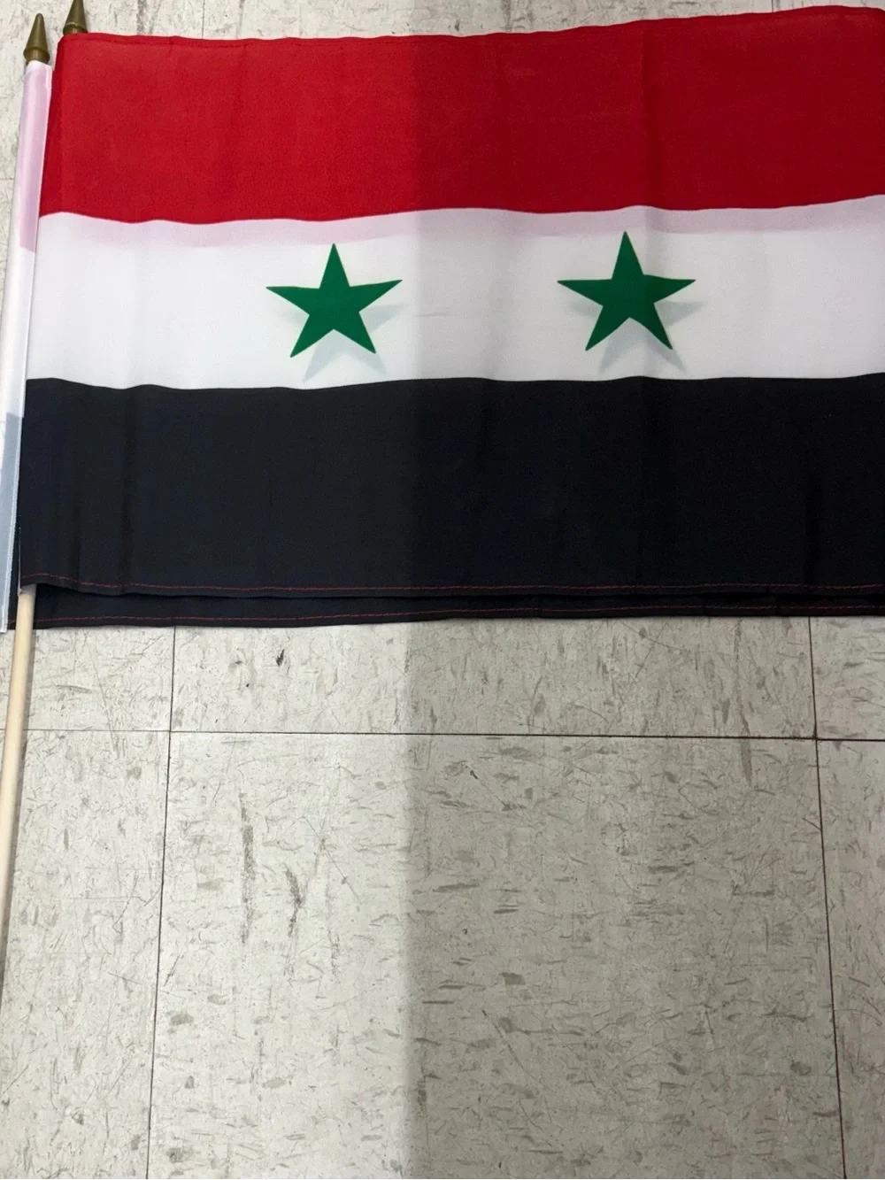 National Geographic Red White Black Flag with Green Stars